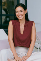 Organic Cotton Asymmetrical Crop Tops for Women