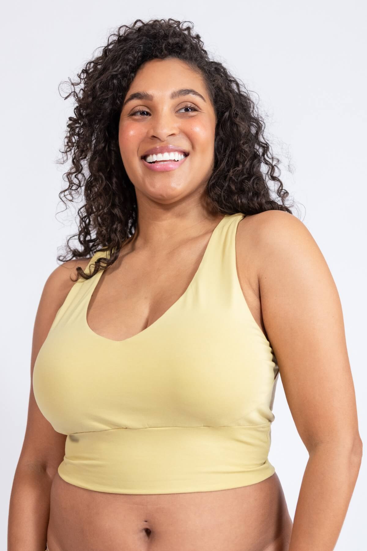 Organic Cotton Crop Tops - lemon close up detail