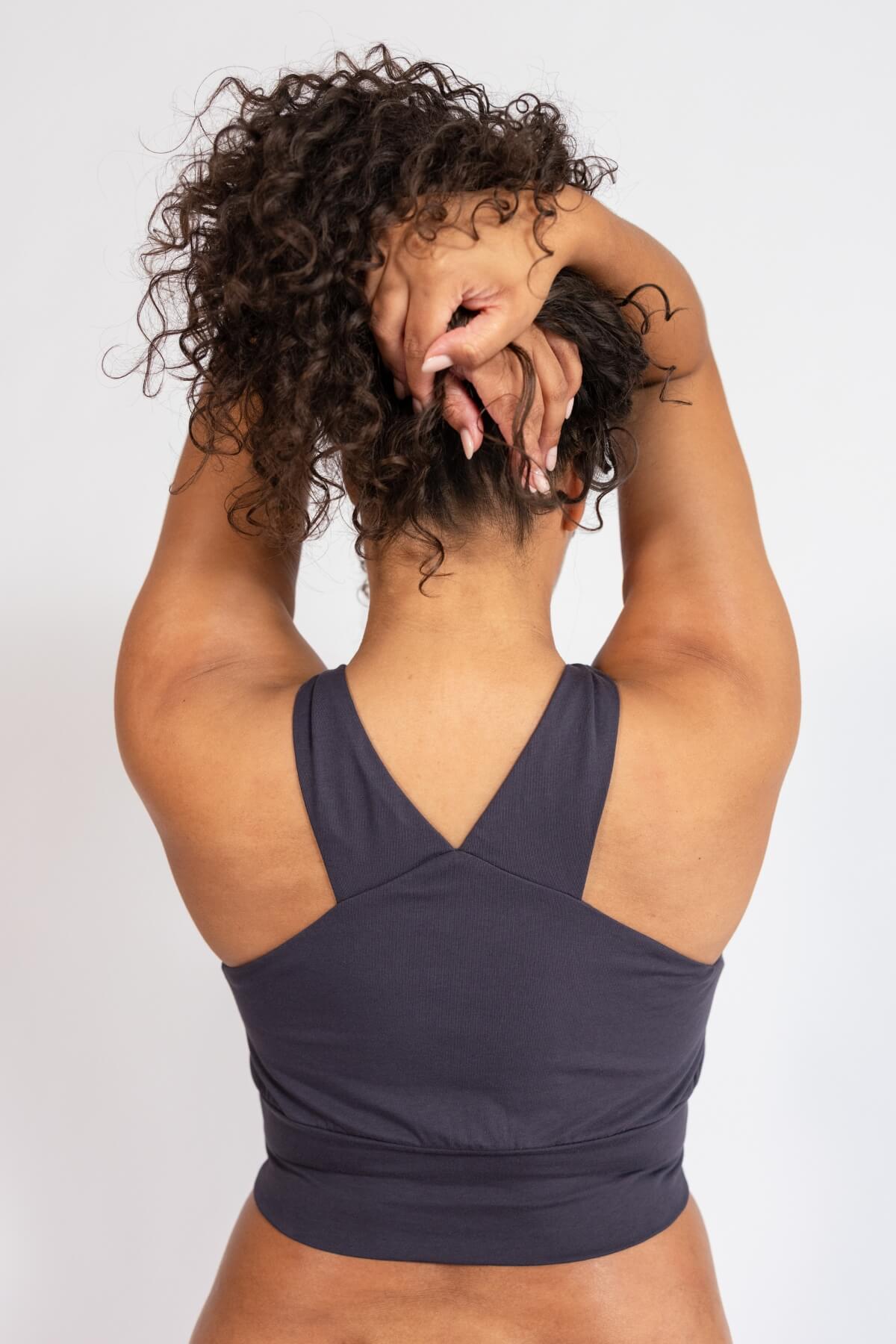 Organic Cotton Crop Tops for Women -  racer back rear detail