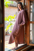 Organic Cotton Long Sleeve Kaftan - on location in Kathmandu