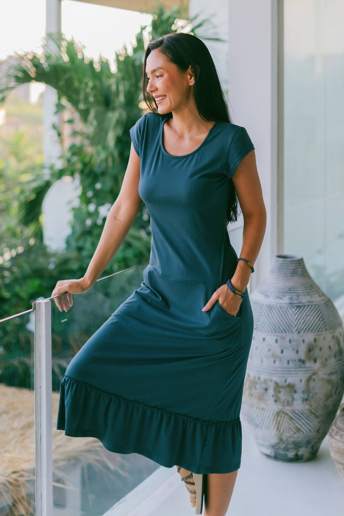 Organic cotton dresses for women - with two hip pockets