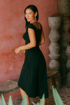 Asymmetrical organic cotton dress - flattering dress for women