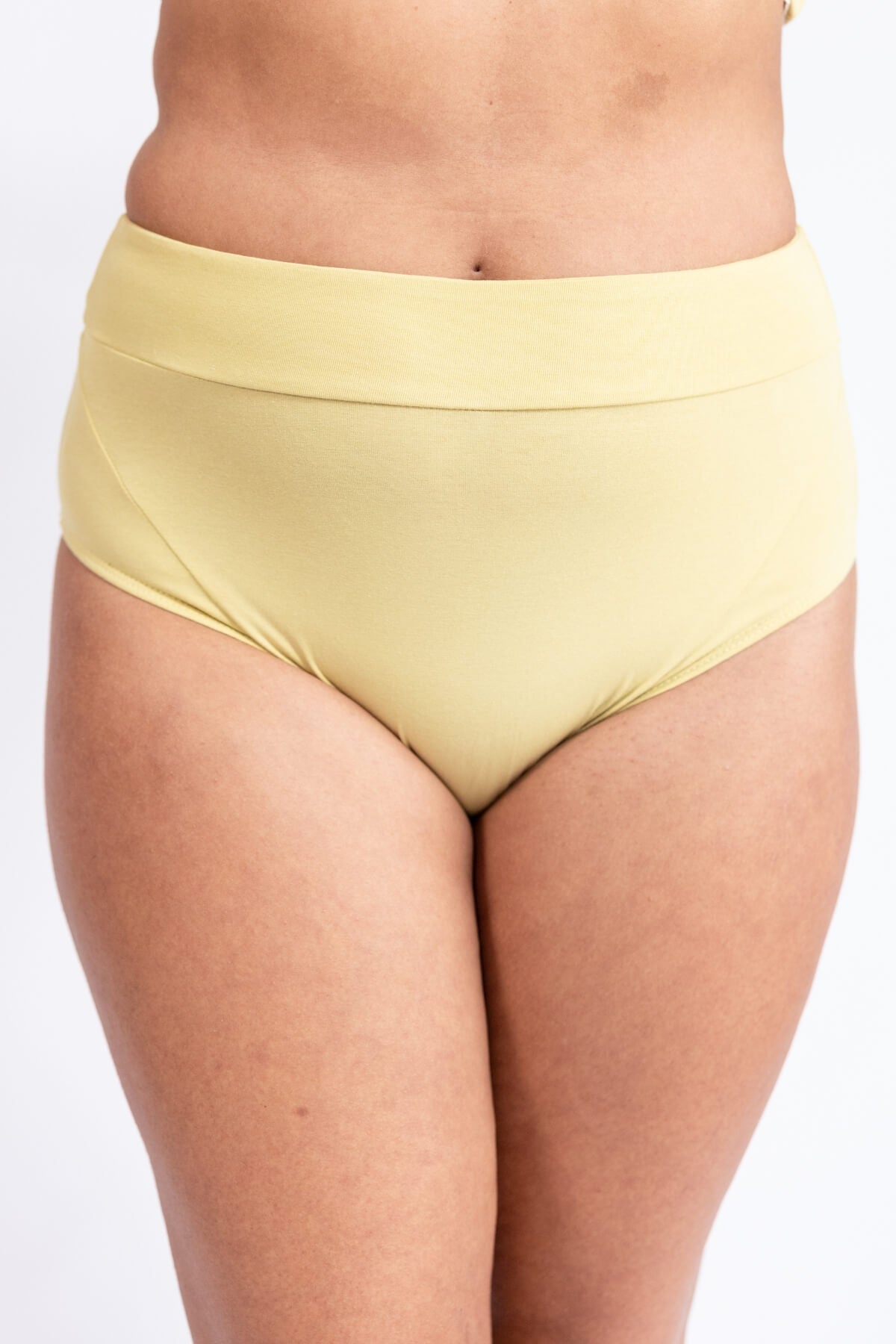 Organic cotton high waist undies for Women - lemon