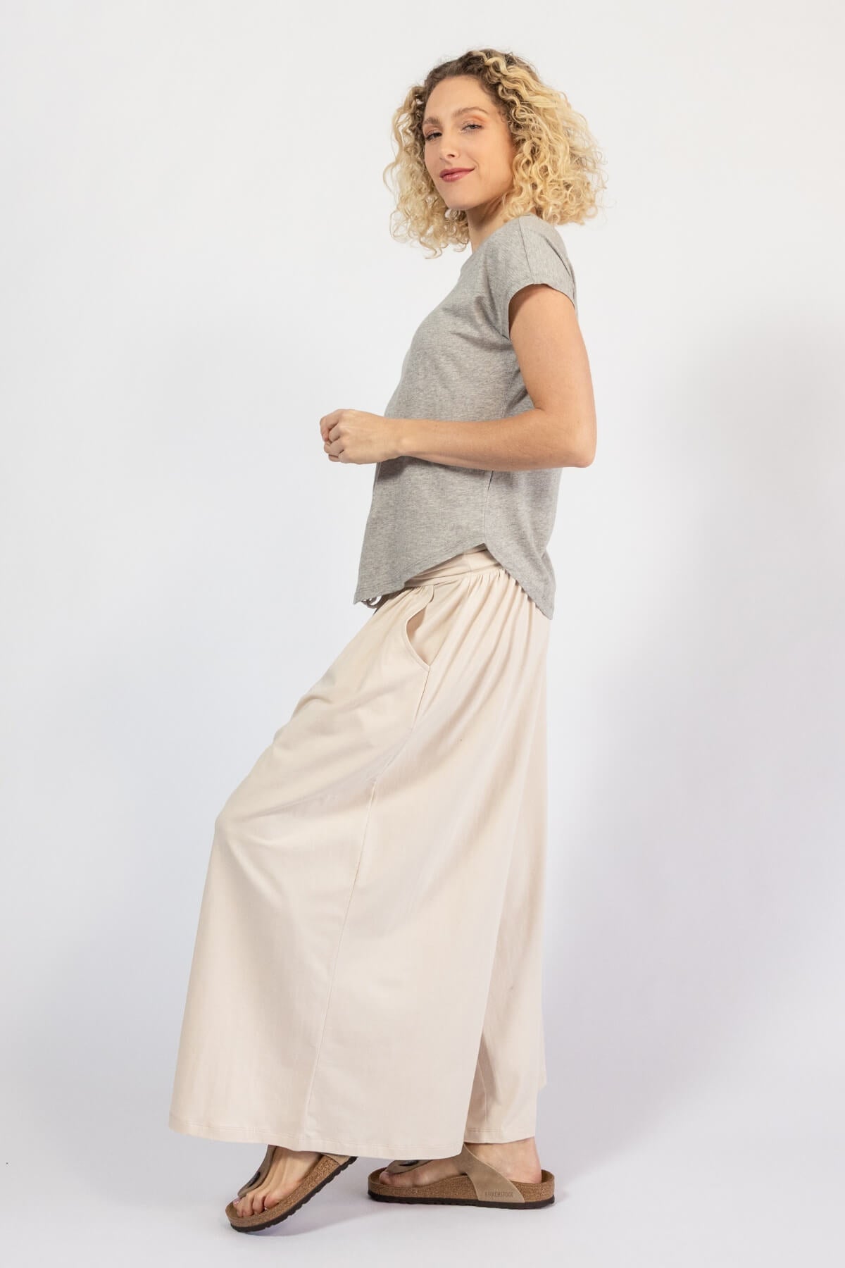 Organic cotton Wide Leg Pants - left side view