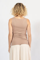 Organic cotton singlet tops for women – rear view