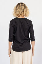 Three quarter sleeve organic top for women – rear view