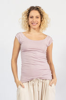 Organic cotton top for women - blush pale pink colour