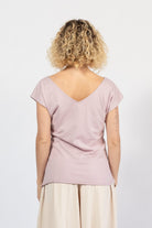 Surya Organic Cotton Everyday V-Neck Top - rear view