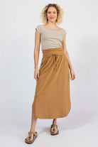 Surya Organic cotton fold over waist skirt - peanut