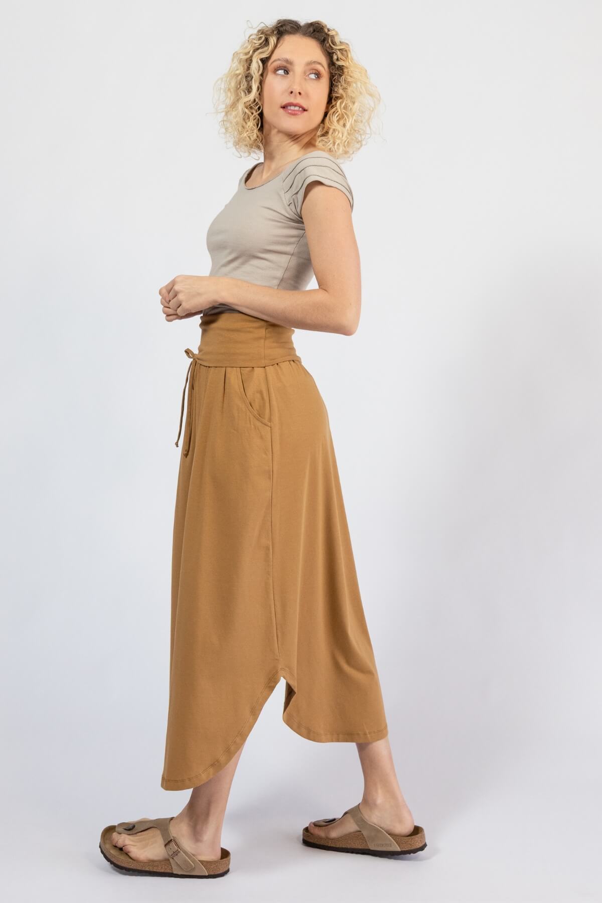 Surya Organic cotton fold over waist skirt - left side view