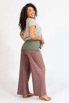 Organic cotton turn over waist pants for women -  right side view