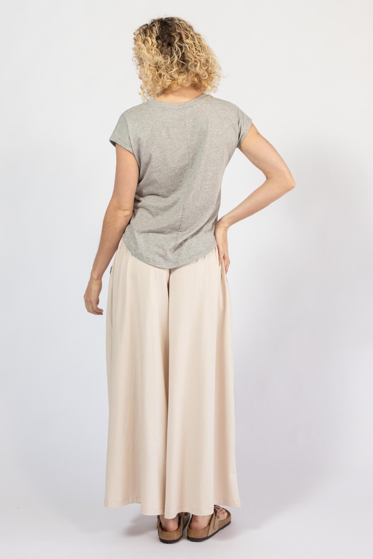Organic cotton Wide Leg Pants - rear view