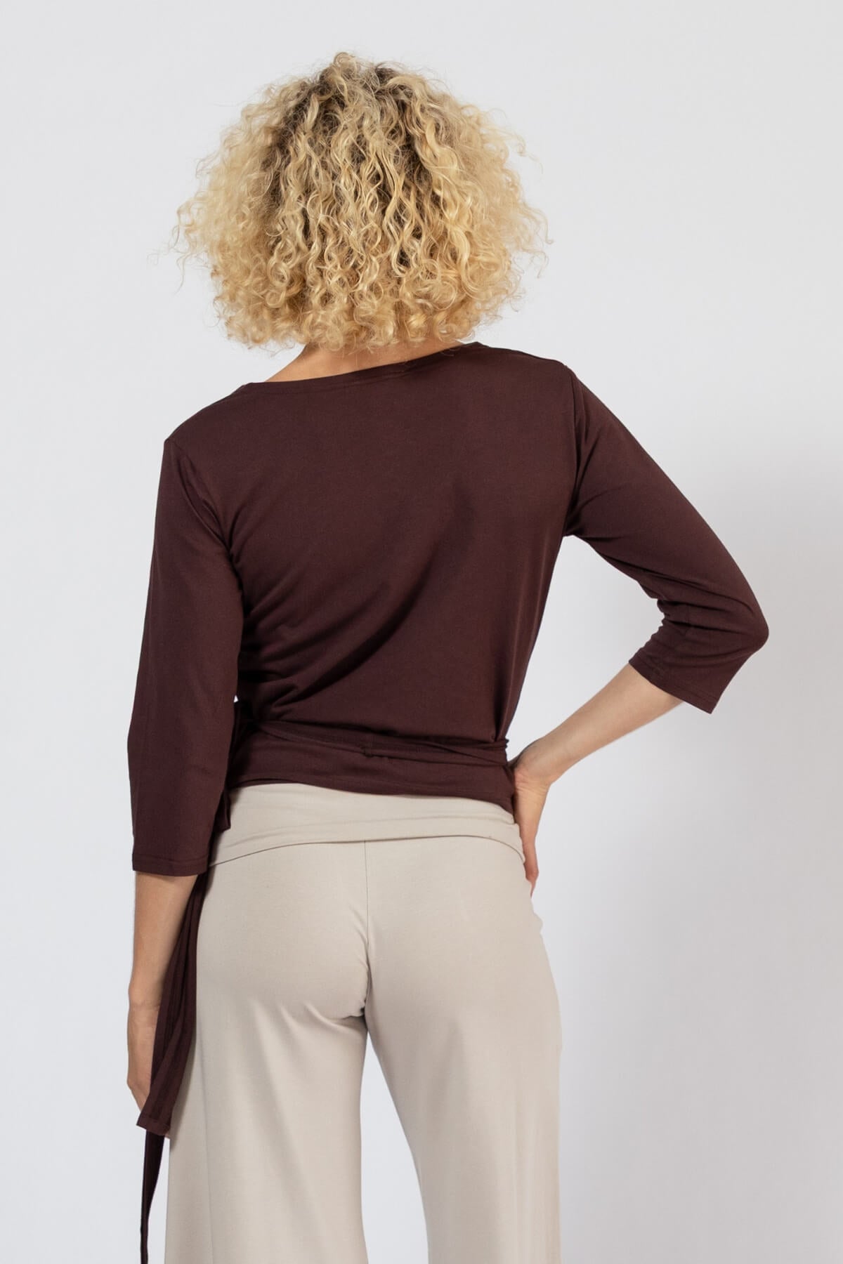 Organic  Cotton Wrap Top for Women - rear view