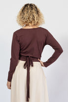 Organic cotton wrap top for women - rear view