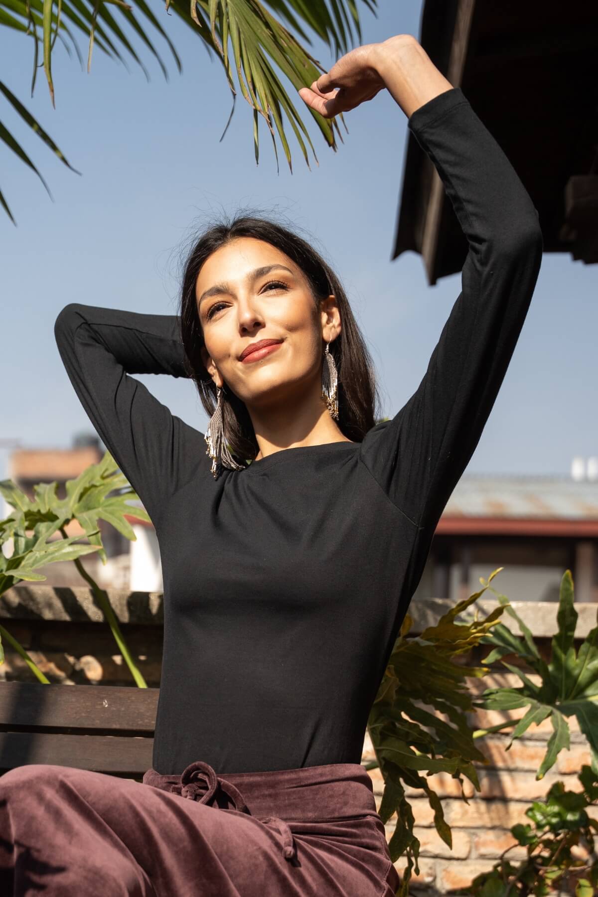 Surya organic cotton long sleeve tops for women - on location in Nepal