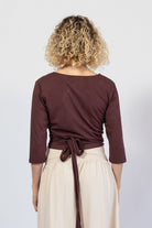 Organic  Cotton Wrap Top for Women - rear view