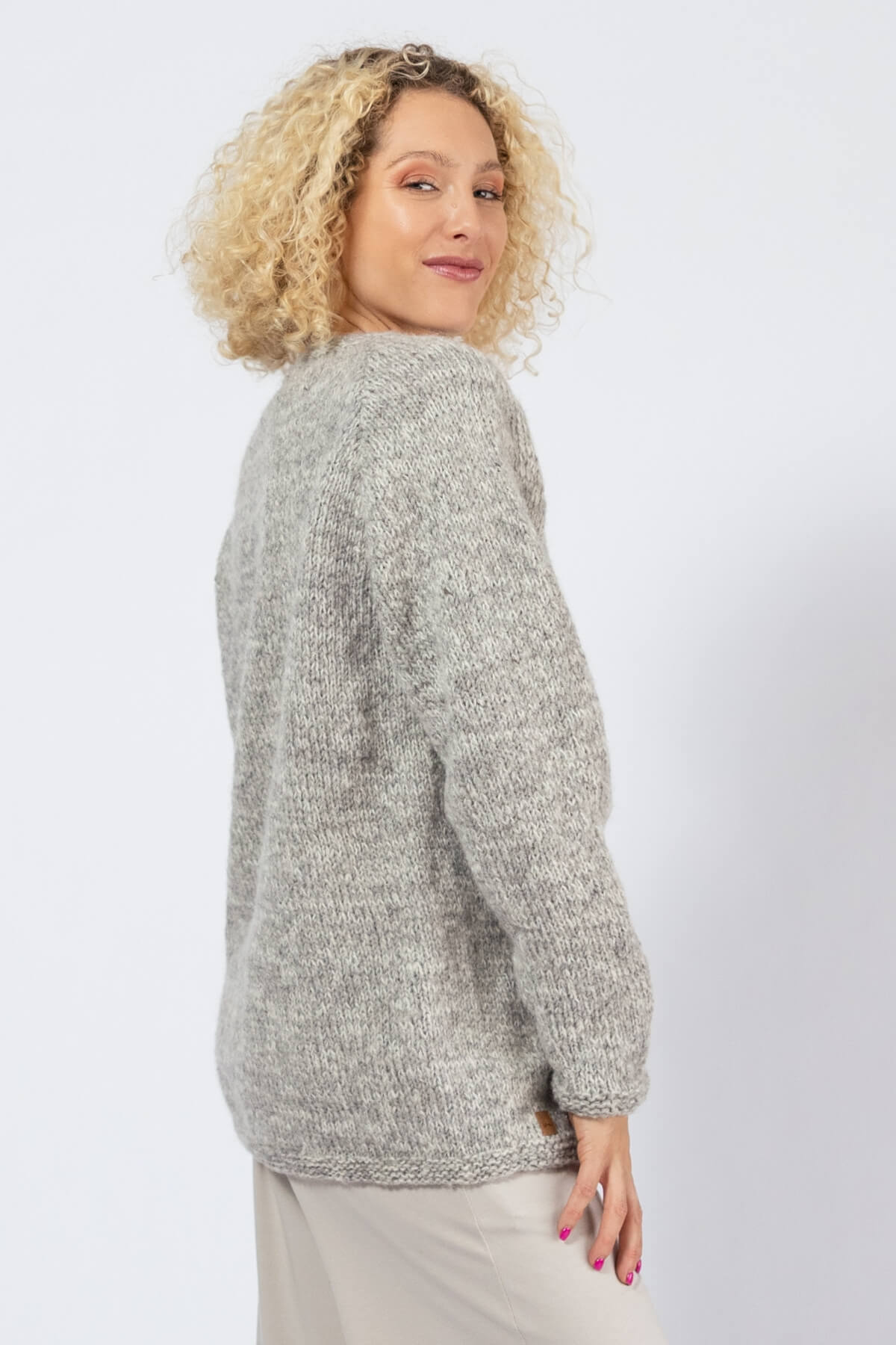 Oversized Wool Sweater for Women - right side view
