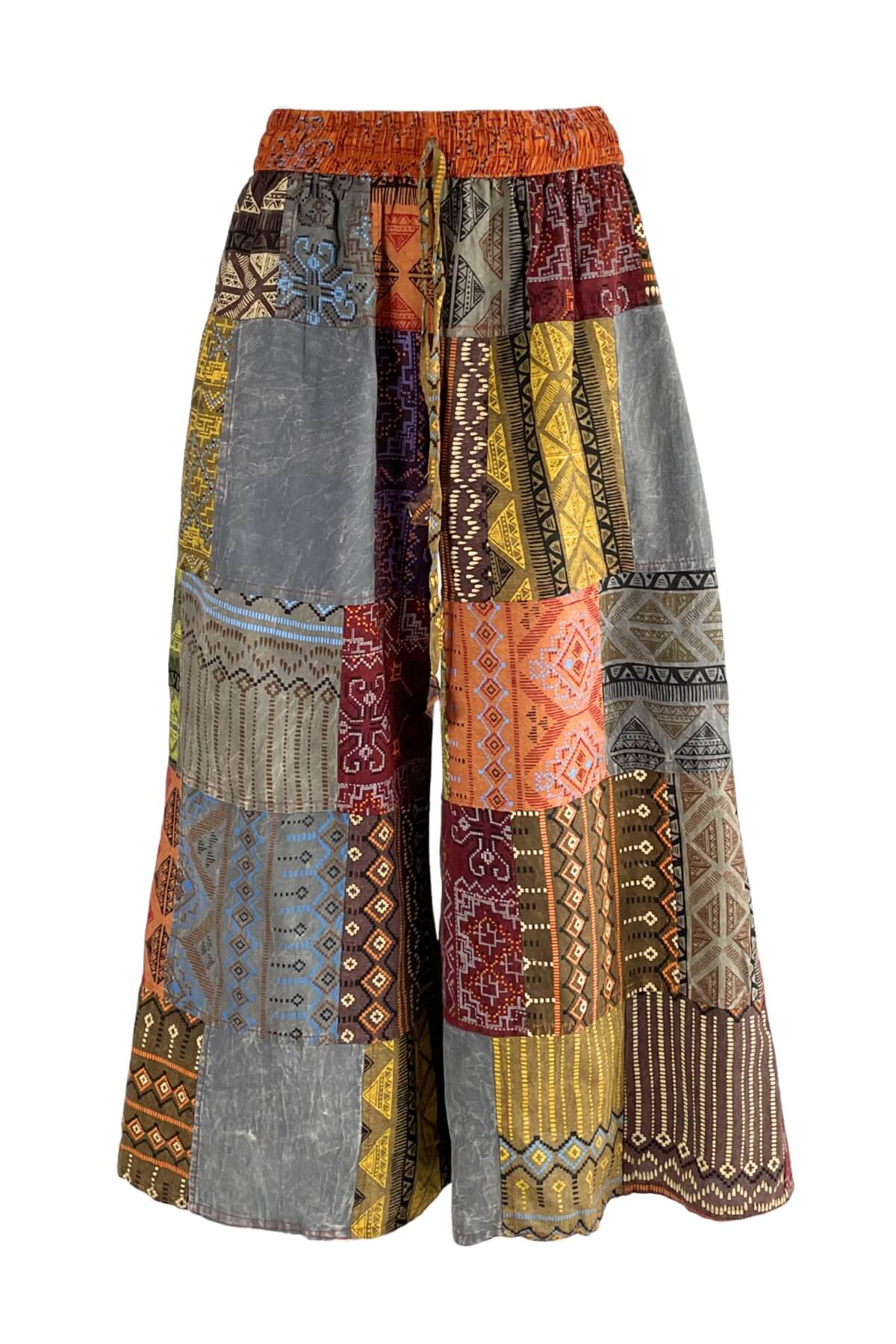 Surya Patchwork Palazzo Pants for Women - shape of pants