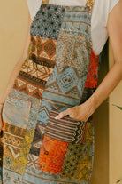 Ethical Cotton Patchwork Pinafore - pocket details