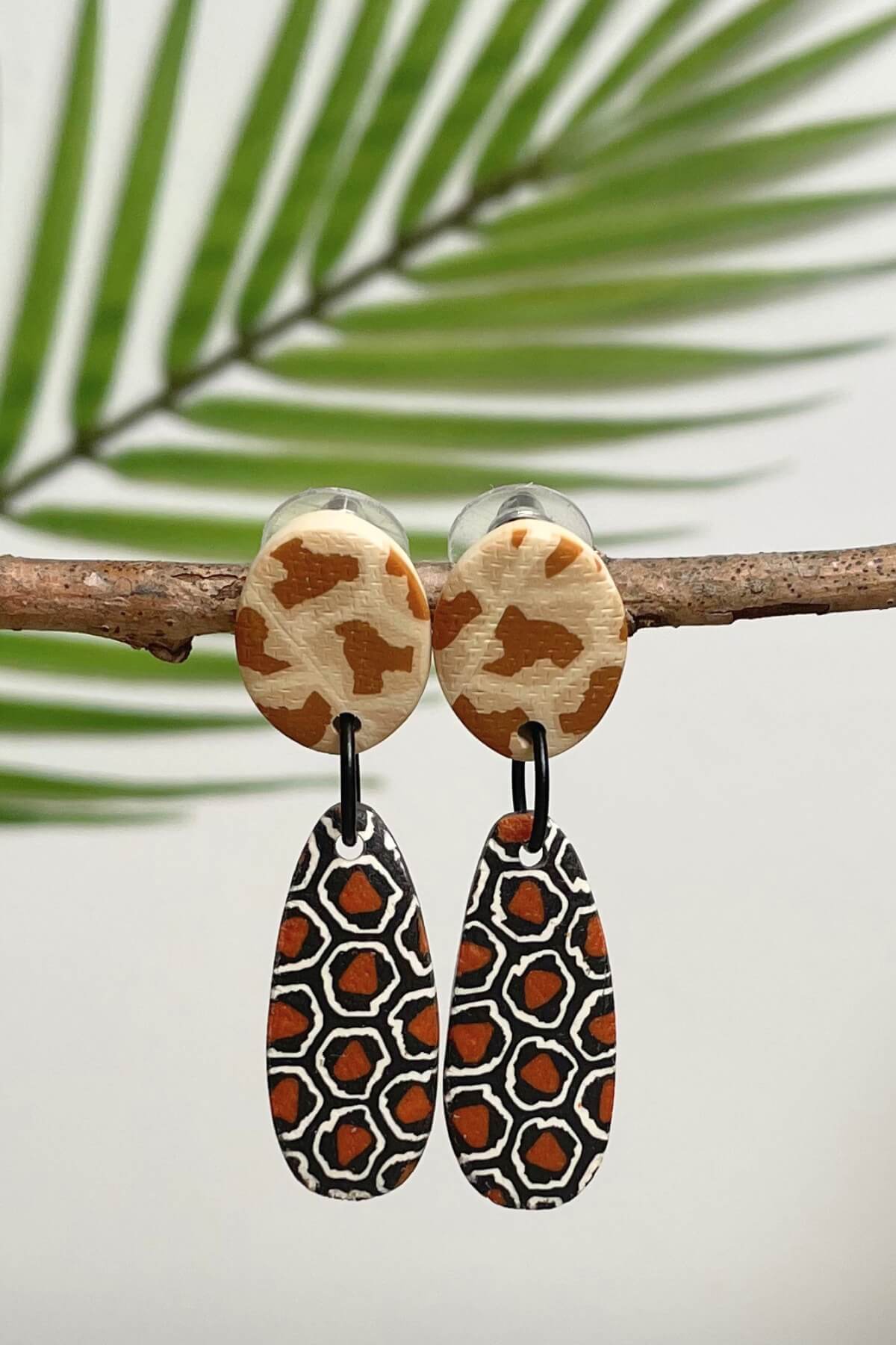 Fair trade polymer clay earrings made in Nepal – intricate designs and patterns