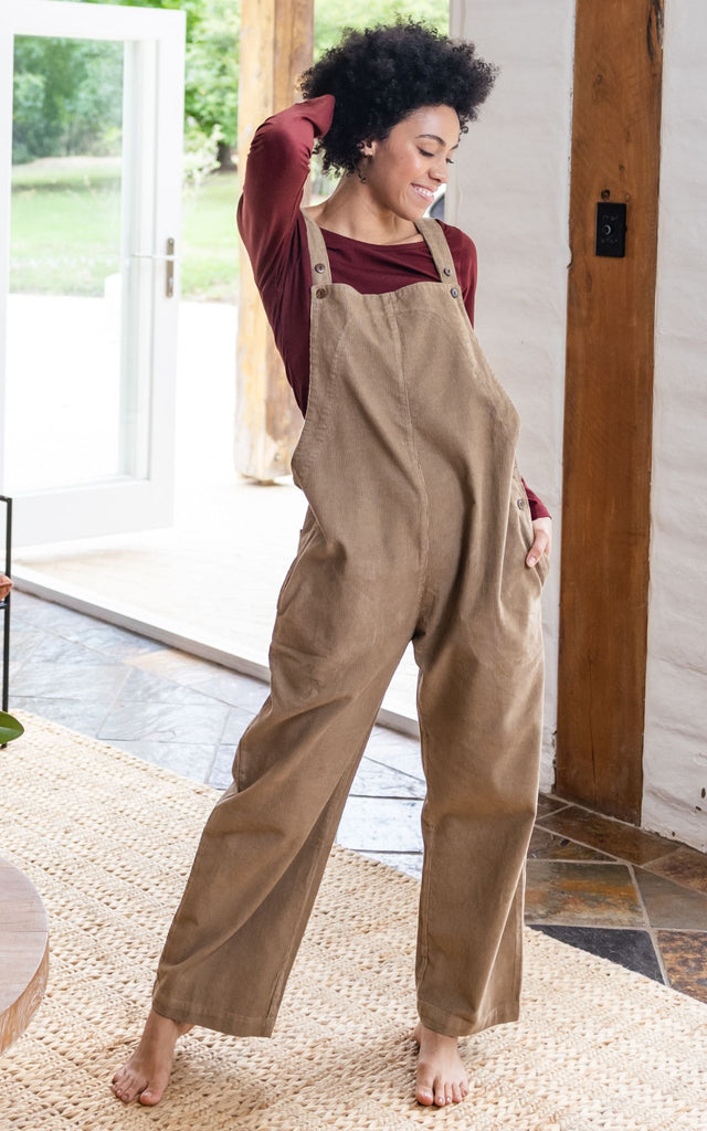 Surya Australia Corduroy Overalls Dungarees made in Nepal - Sand
