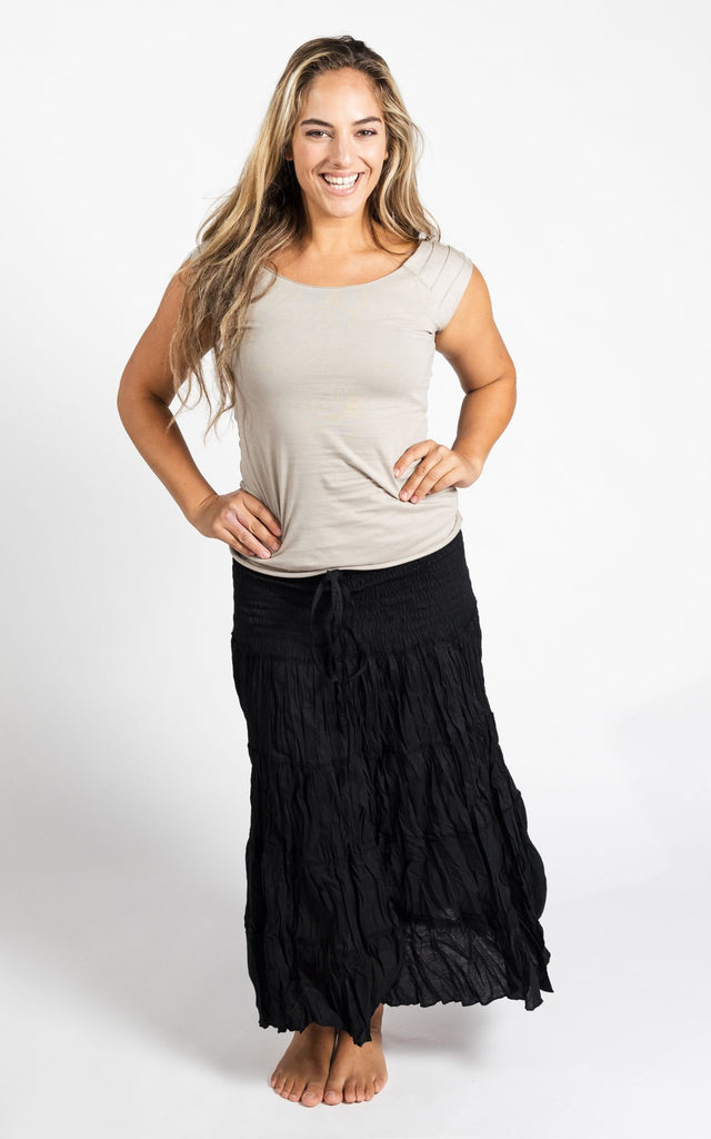 Surya Australia Ethical Cotton 'Franit' Skirt made in Nepal - Black