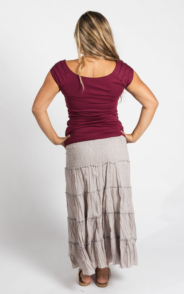 Surya Australia Ethical Cotton 'Franit' Skirt made in Nepal - Oatmeal