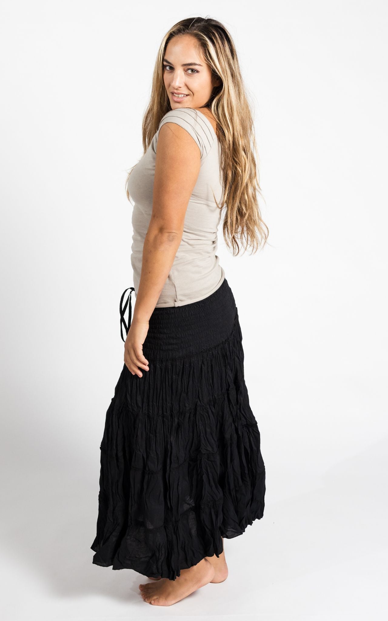 Surya Australia Ethical Cotton 'Franit' Skirt made in Nepal - Black