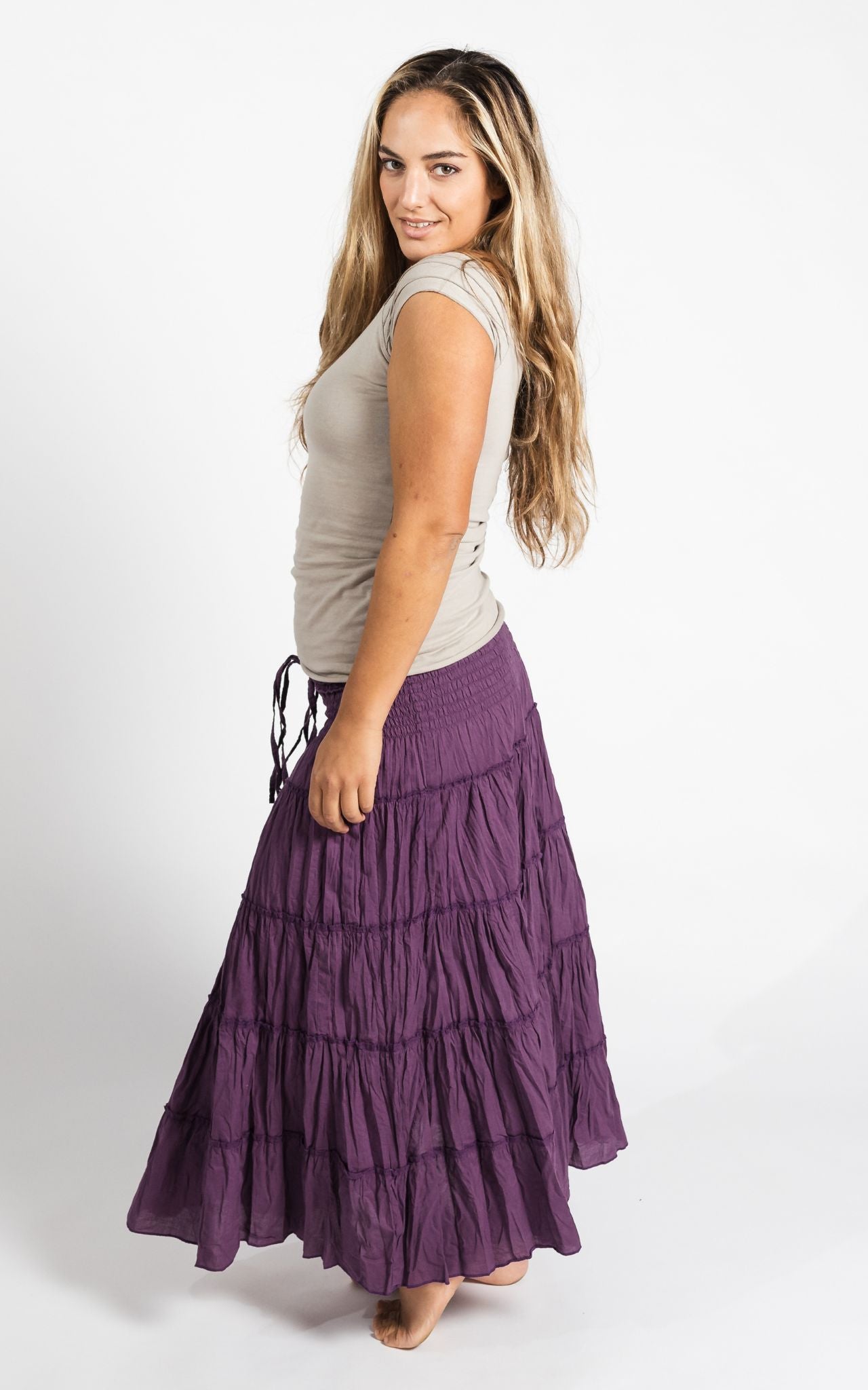 Surya Australia Ethical Cotton 'Franit' Skirt made in Nepal - Lilac