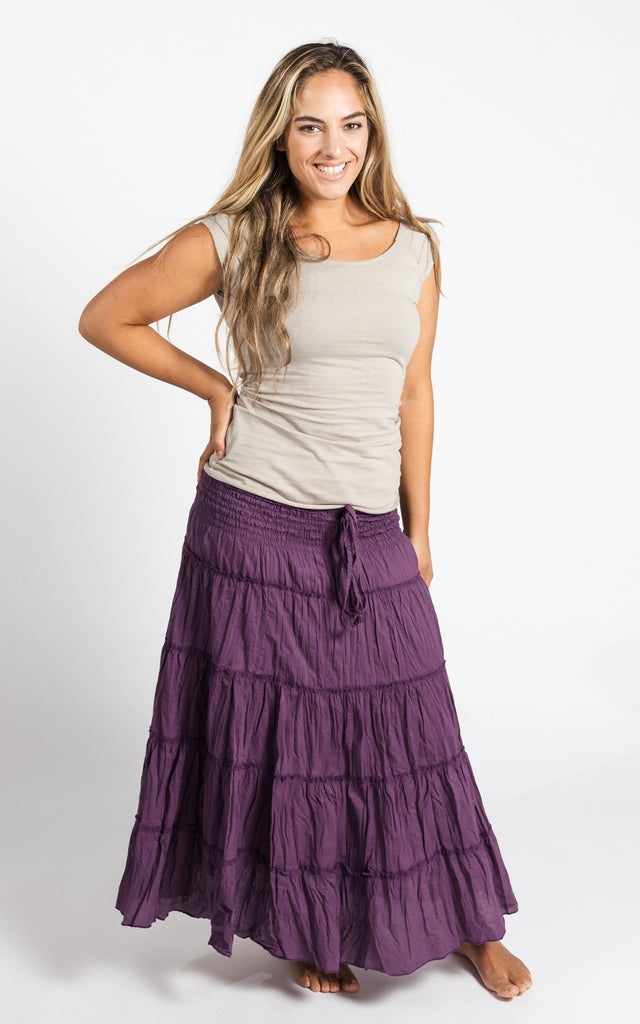 Surya Australia Ethical Cotton 'Franit' Skirt made in Nepal - Lilac