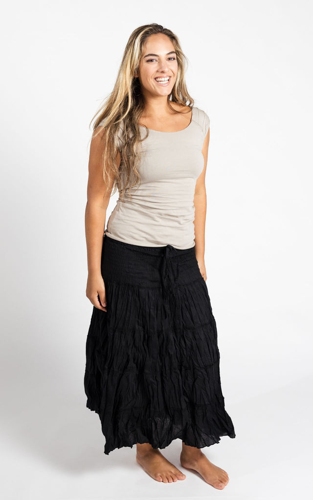 Surya Australia Ethical Cotton 'Franit' Skirt made in Nepal - Black