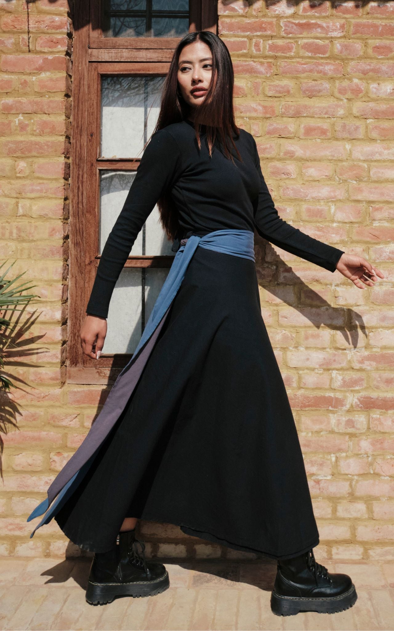 Surya Australia Ethical Cotton Wrap Skirt made in Nepal - Black