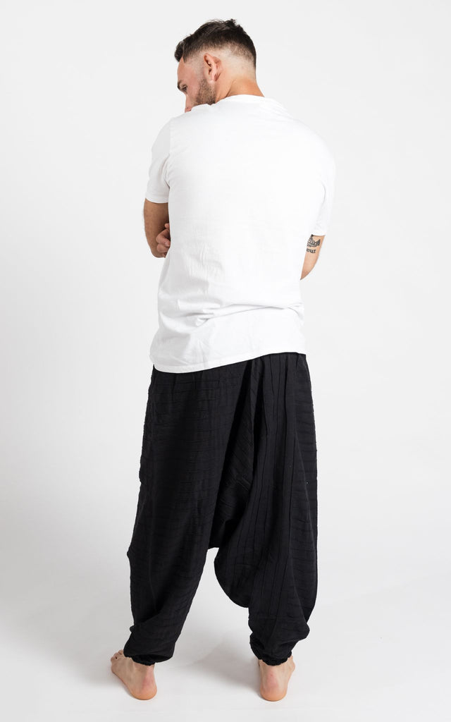 Surya Australia Low Crotch Pants for men from Nepal - Black 