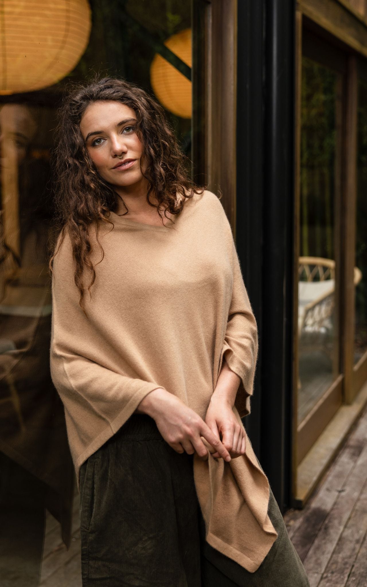 Surya Australia Ethical Cashmere Poncho made in Nepal 