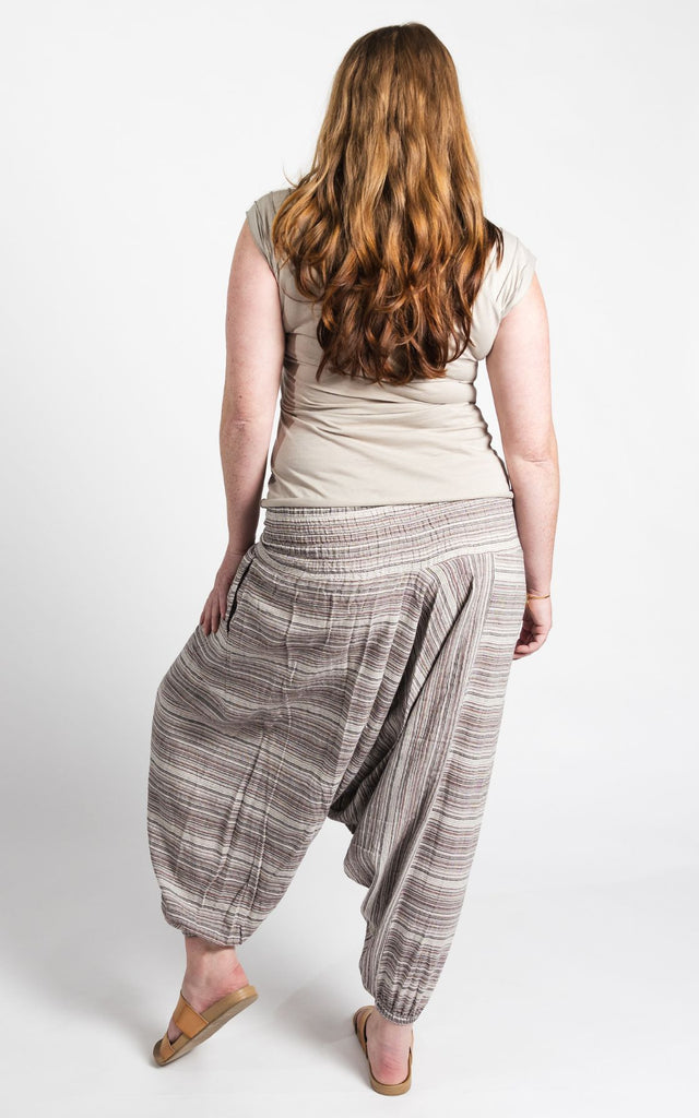 Surya Australia Cotton Harem Pants from Nepal - Natural