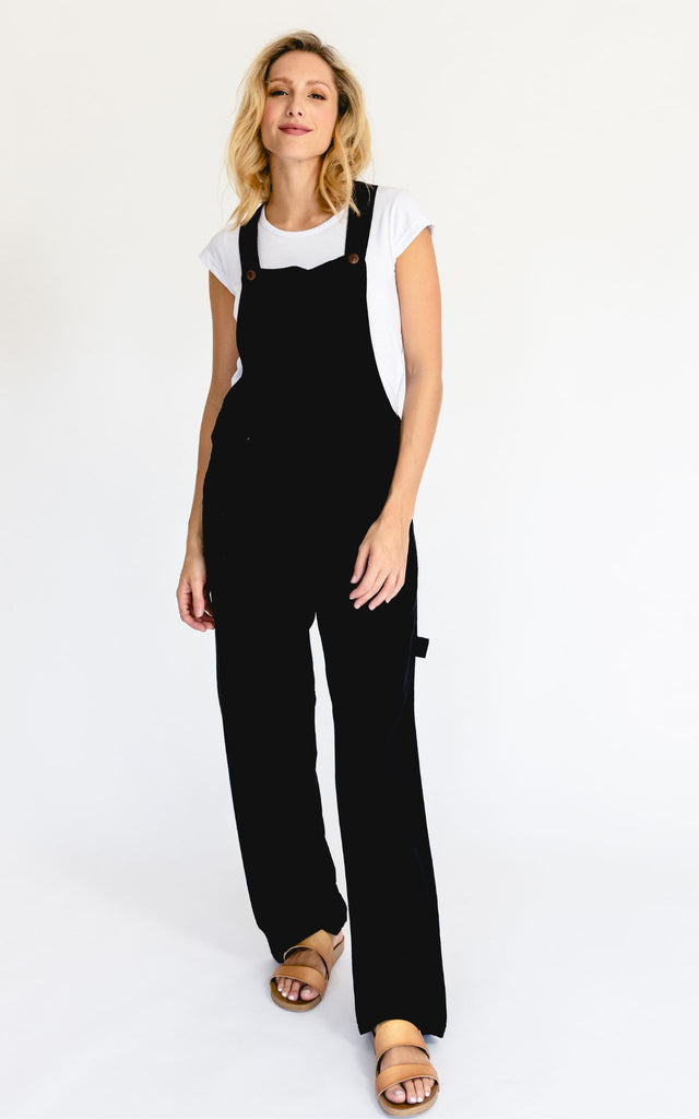 Surya Australia Ethical Cotton Straight Leg Overalls (Dungarees) from Nepal - Black