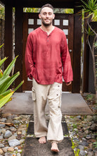 Surya Australia Ethical Cotton Drop Crotch Pants for Men from Nepal - Natural 