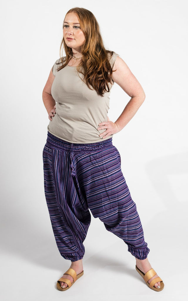 Surya Australia Cotton Low Crotch Pants from Nepal - Purple
