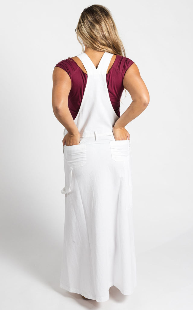 Surya Australia Ethical Cotton Overall Maxi Dress from Nepal - White