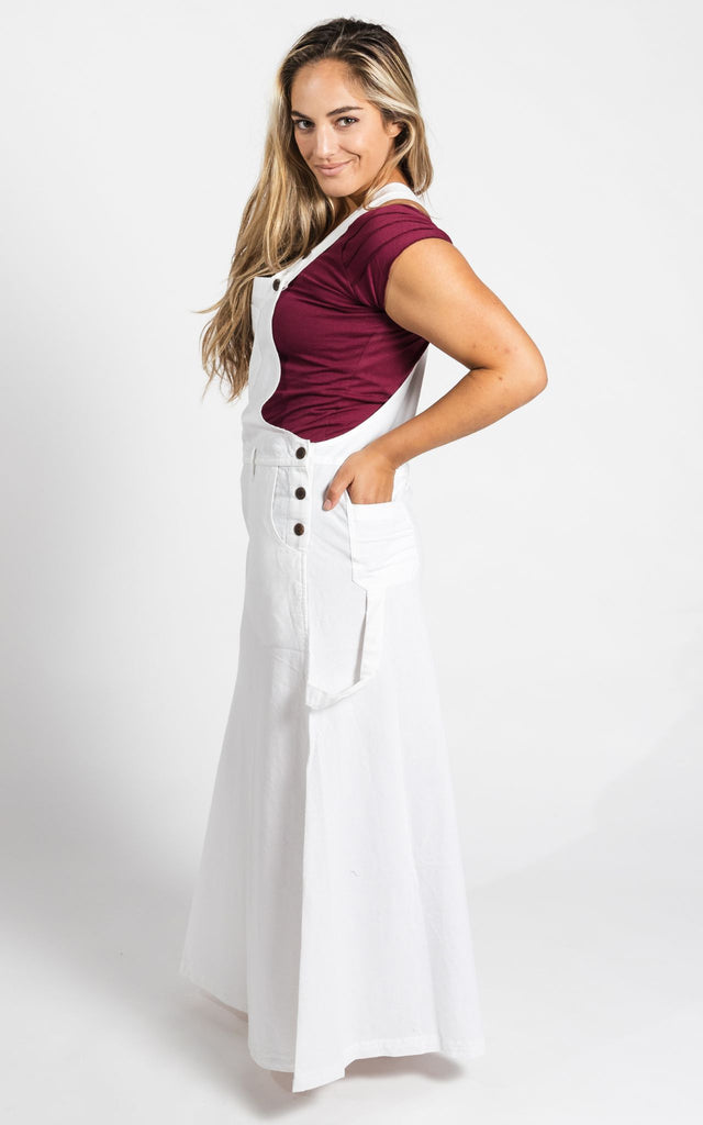 Surya Australia Ethical Cotton Overall Maxi Dress from Nepal - White