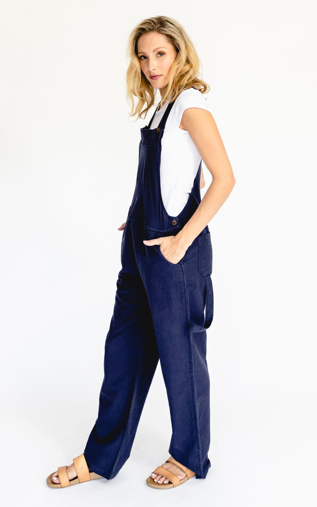 Surya Australia Straight Leg Overalls (Dungarees) made in Nepal - Dark Blue