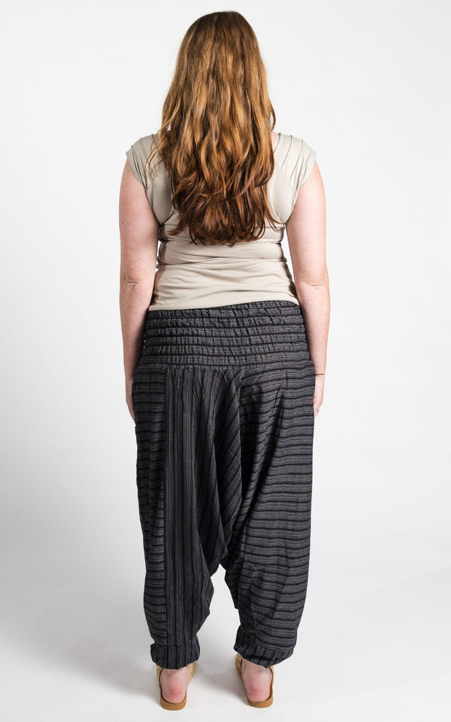 Surya Australia Cotton Harem Pants from Nepal - Black