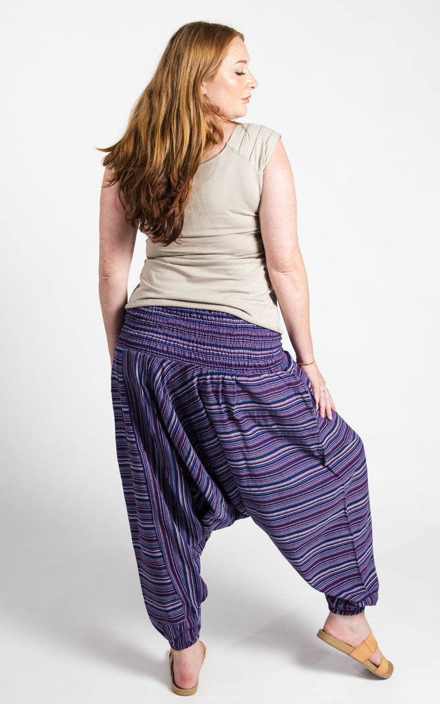 Surya Australia Cotton Low Crotch Pants from Nepal - Purple