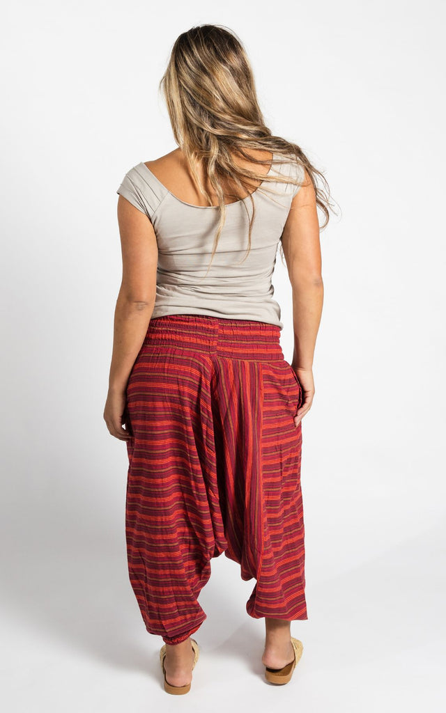 Surya Australia Cotton Low Crotch Pants from Nepal - Red