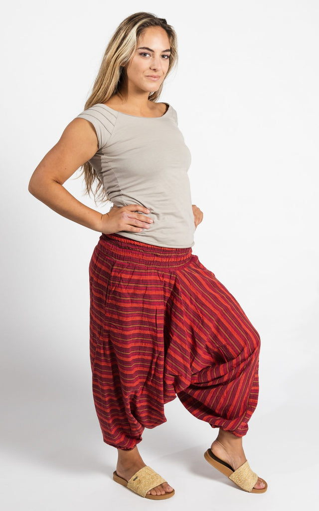 Surya Australia Cotton Low Crotch Pants from Nepal - Red
