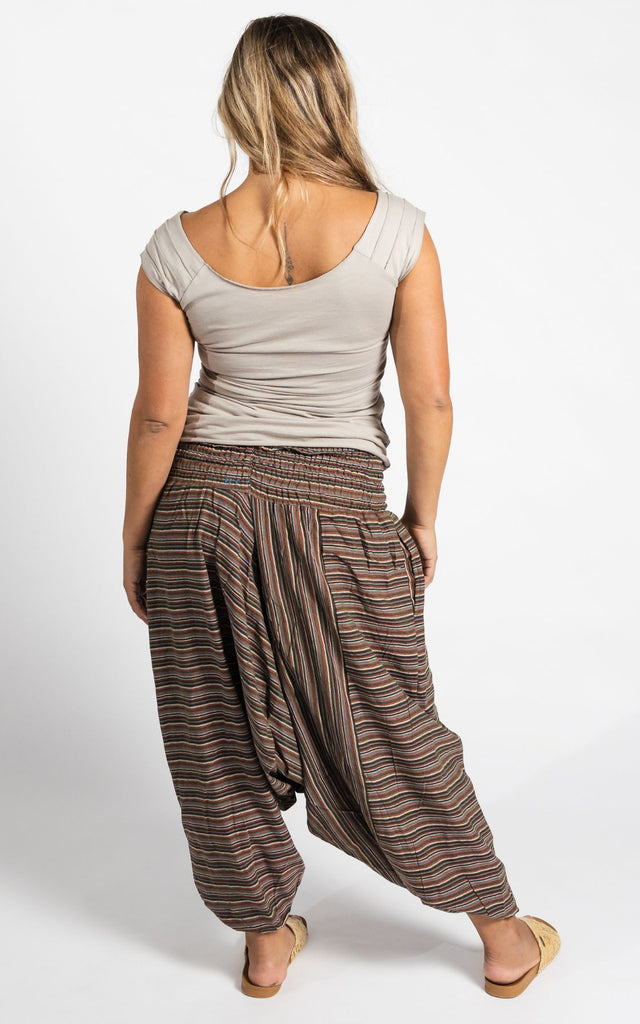 Surya Australia Ethical Low Crotch Pants made in Nepal - Khaki