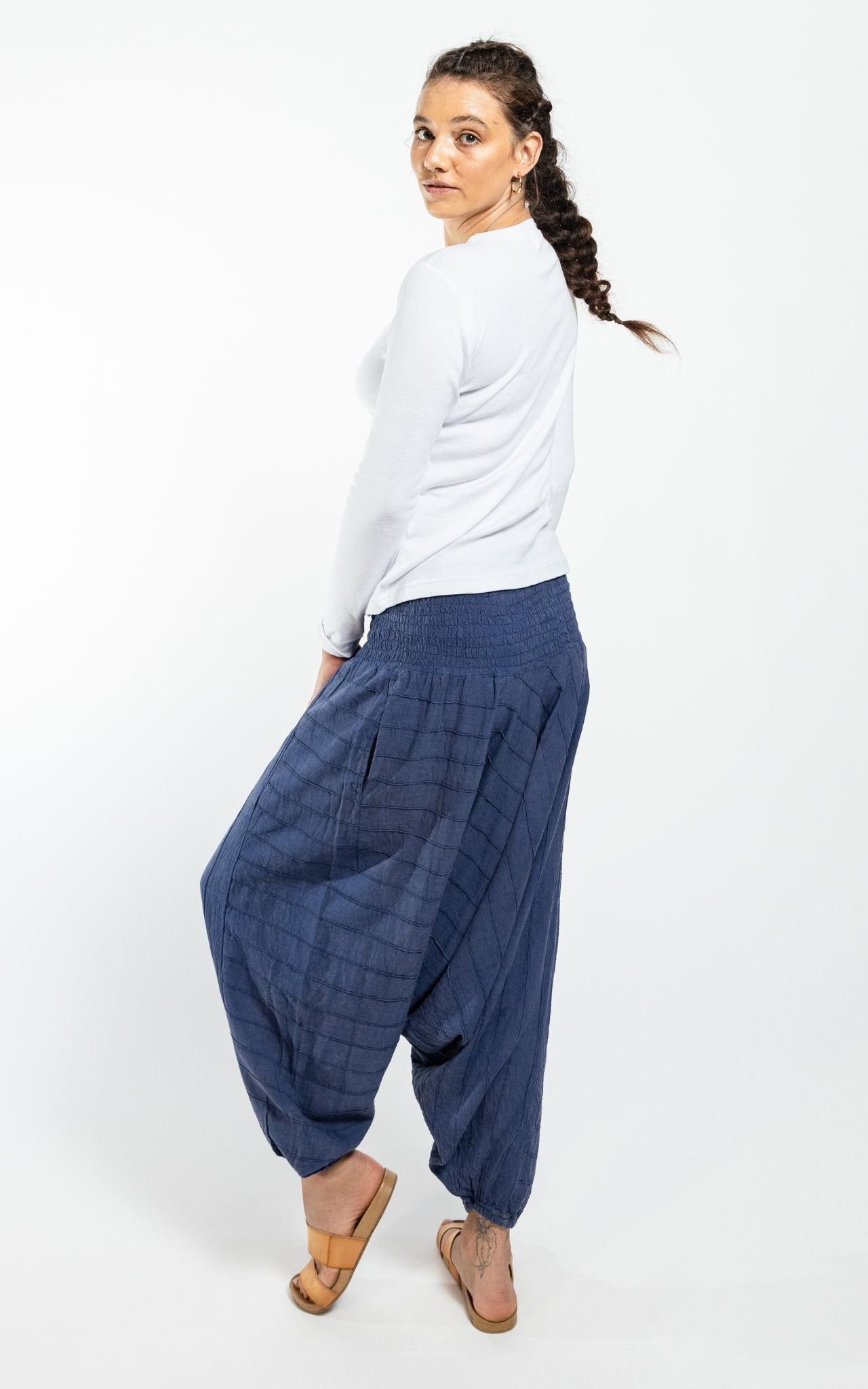 Surya Australia Low Crotch Pants made in Nepal - Blue