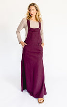 Surya Australia Ethical Cotton Overall Maxi Dress from Nepal - Wine
