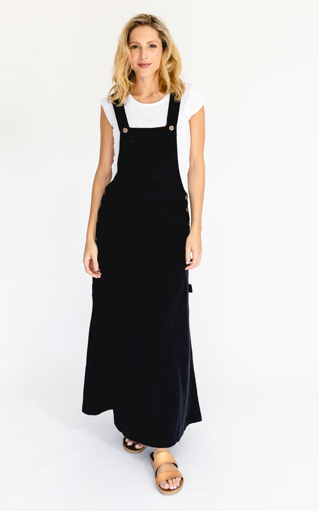 Surya Australia Ethical Cotton Overall Maxi Dress from Nepal - Oatmeal