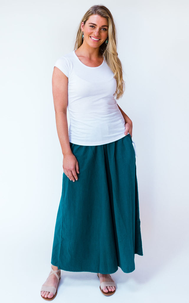 Surya Australia Ethical Cotton Palazzo Pants from Nepal - Turquoise